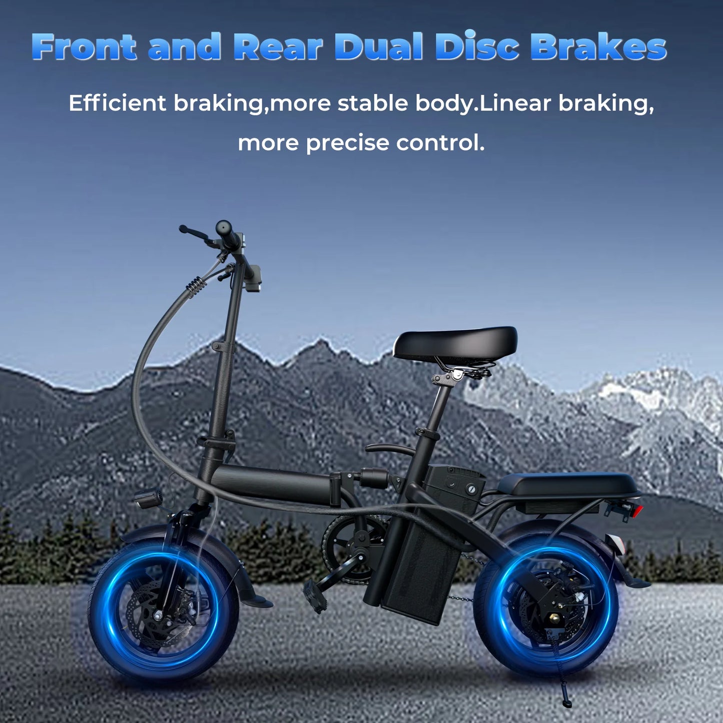 LELEKUAI 500W Adult Electric Bike Folding 20 MPH Battery