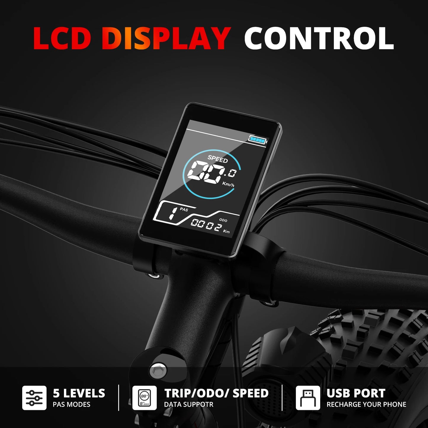 Amyet Electric Bike 1500W 48V 15Ah Fat Tire Mountain