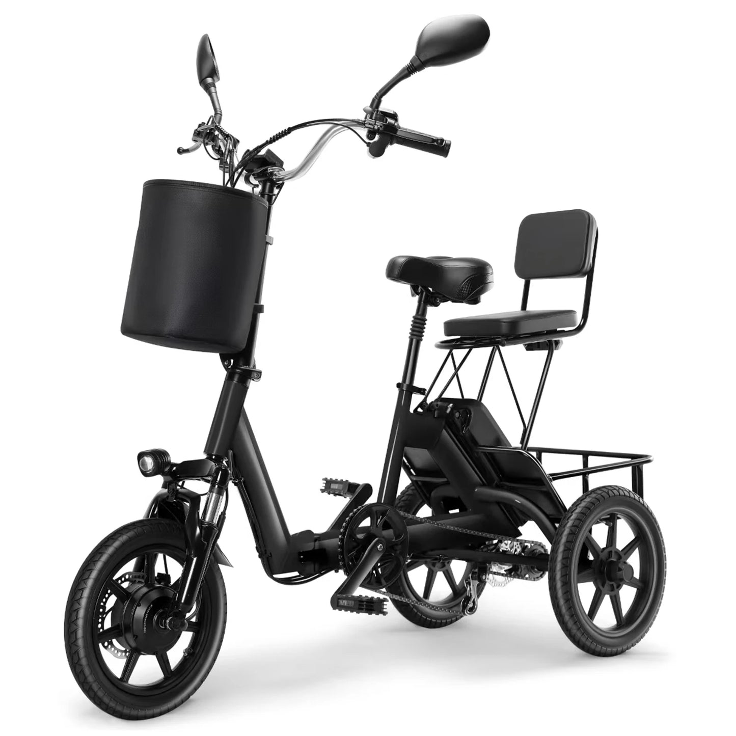Hign-concerned Adult Folding Electric Trike 350W Peak Motor