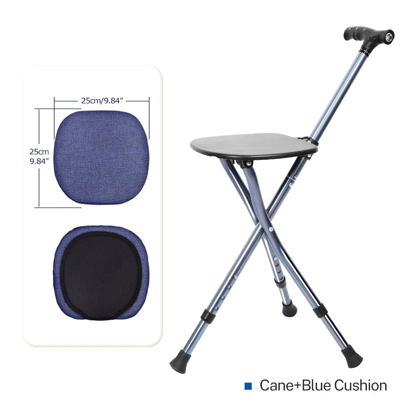 Lefeke Walking Cane With Chair For Elderly Mobility Aid