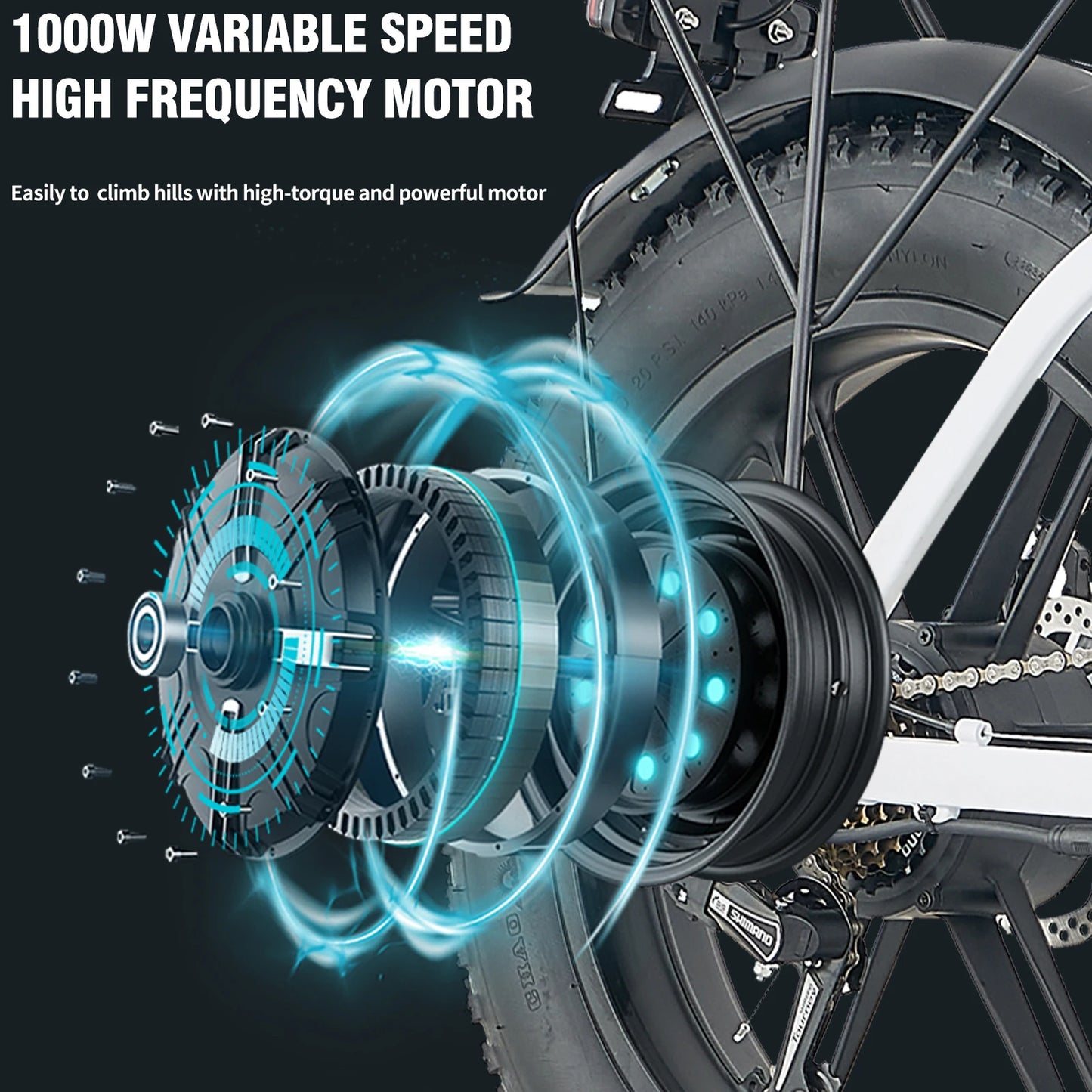 Kickwey L20 Folding Electric Bicycle 1000W Motor 48V