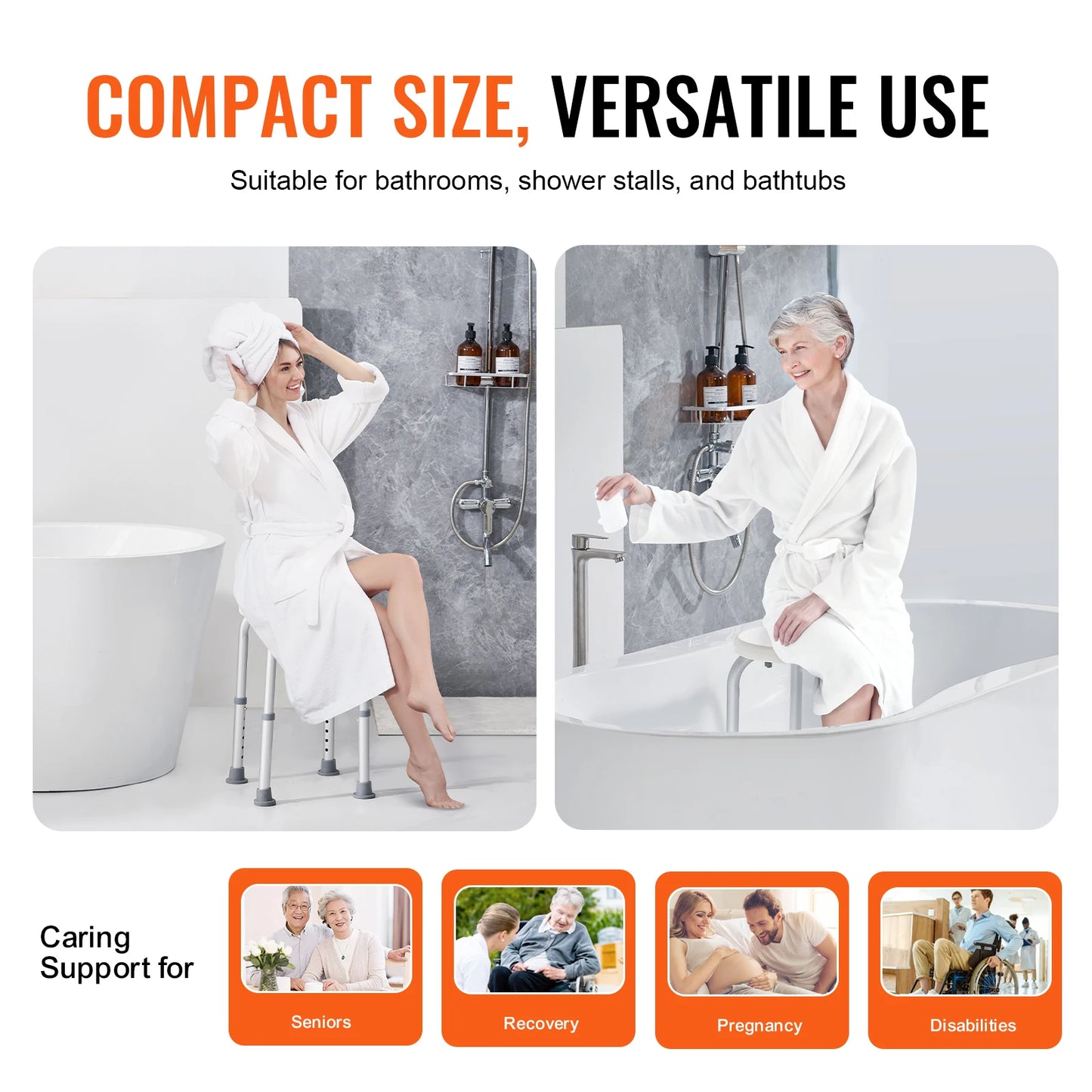 Shower Chair For Inside Shower Adjustable Height Non Slip Elderly