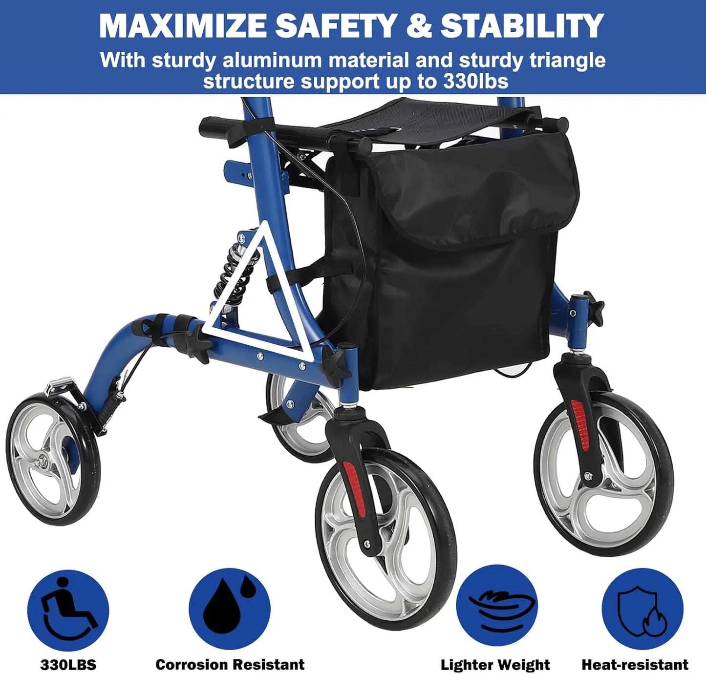 Faitaliicy 2 In 1 Folding Walker And Wheelchair Rollator