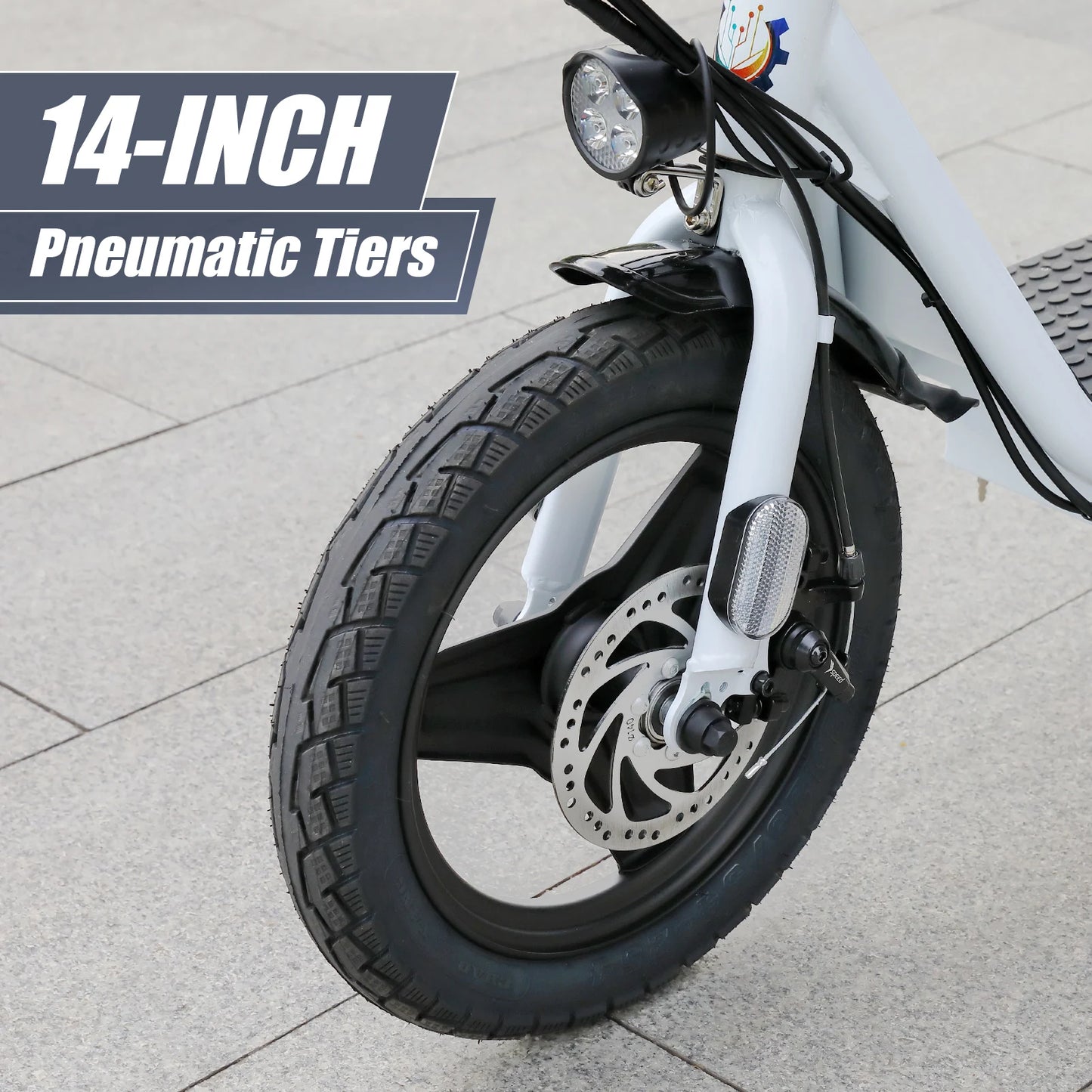 Peak 560W Electric Scooter with Seat&Basket, 15 Miles Ranges 20MPH Max Speed, Foldable Electric Scooter for Adults 300 LBS