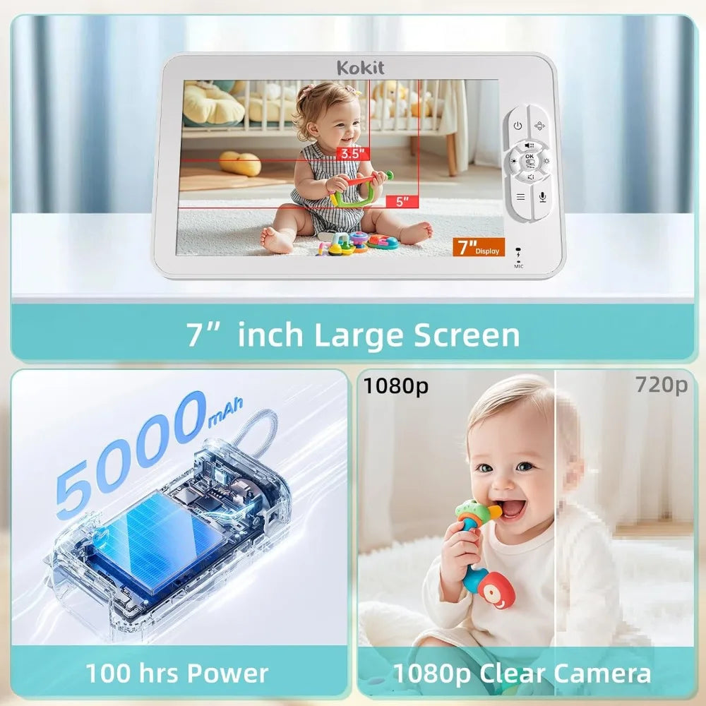 Kankeirr KK702 1080P Full HD Split-Screen Baby Monitor