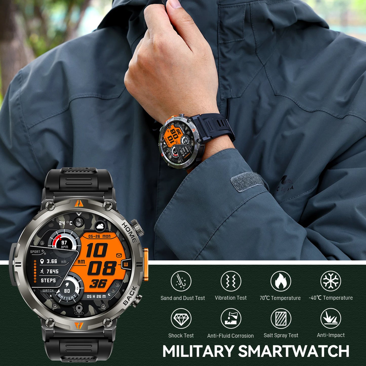 EIGIIS KE3 Smartwatch Bluetooth Call With Health Monitor Heart Rate