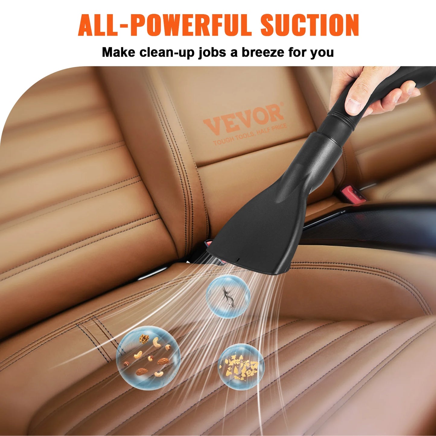 SucceBuy Wet Dry Vac 2.6 Gallon 2.5 Peak HP 3 in 1 Portable Shop Vacuum with Blowing Function  Attachment Storage for Floor