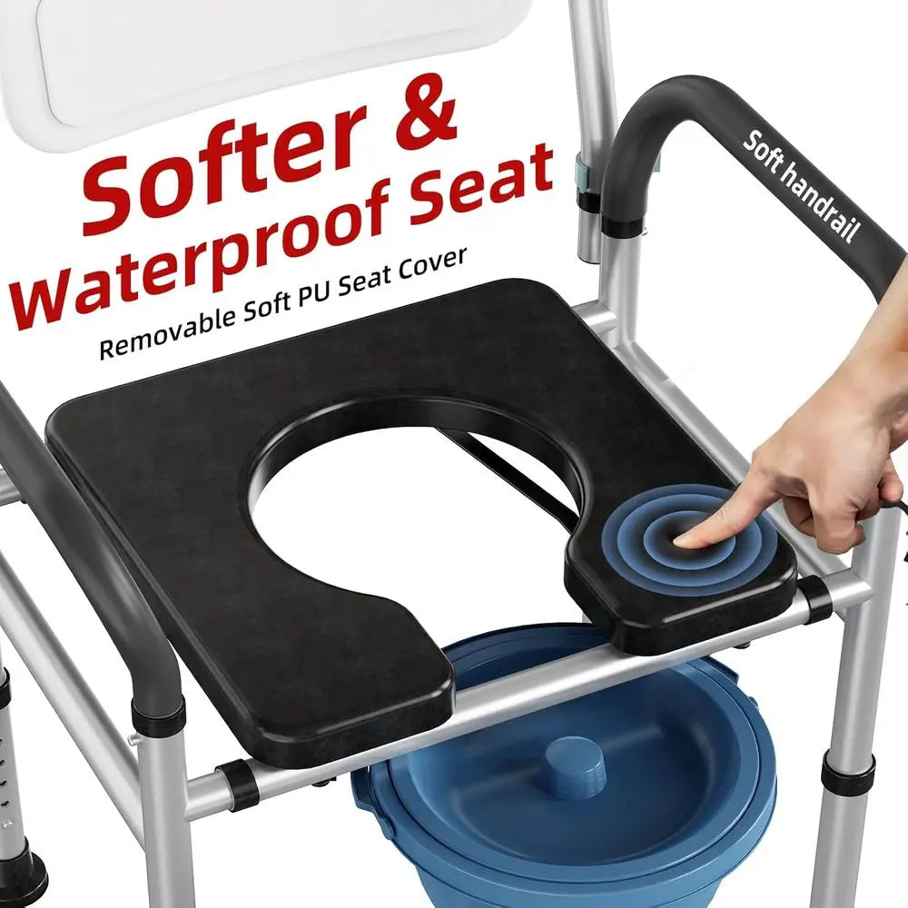 DAFIFY Adjustable Height Bedside Commode Chair For Elderly