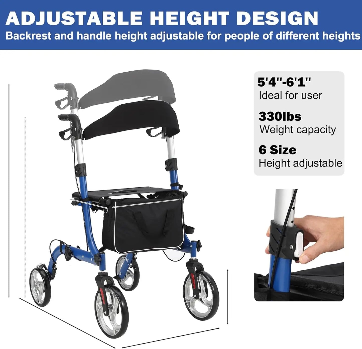 Faitaliicy 2 In 1 Folding Walker And Wheelchair Rollator