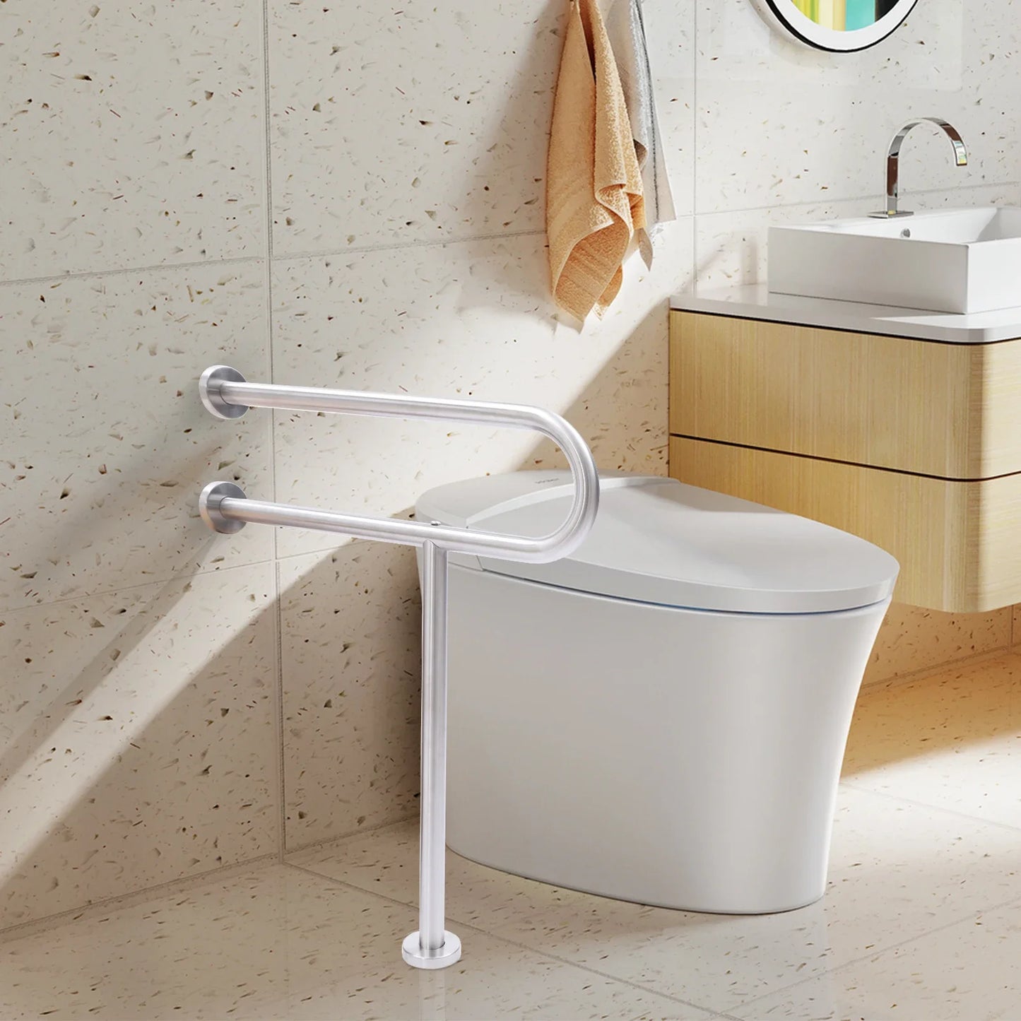 Stainless Steel Toilet Safety Rail Shower Assist Handrail For Elderly