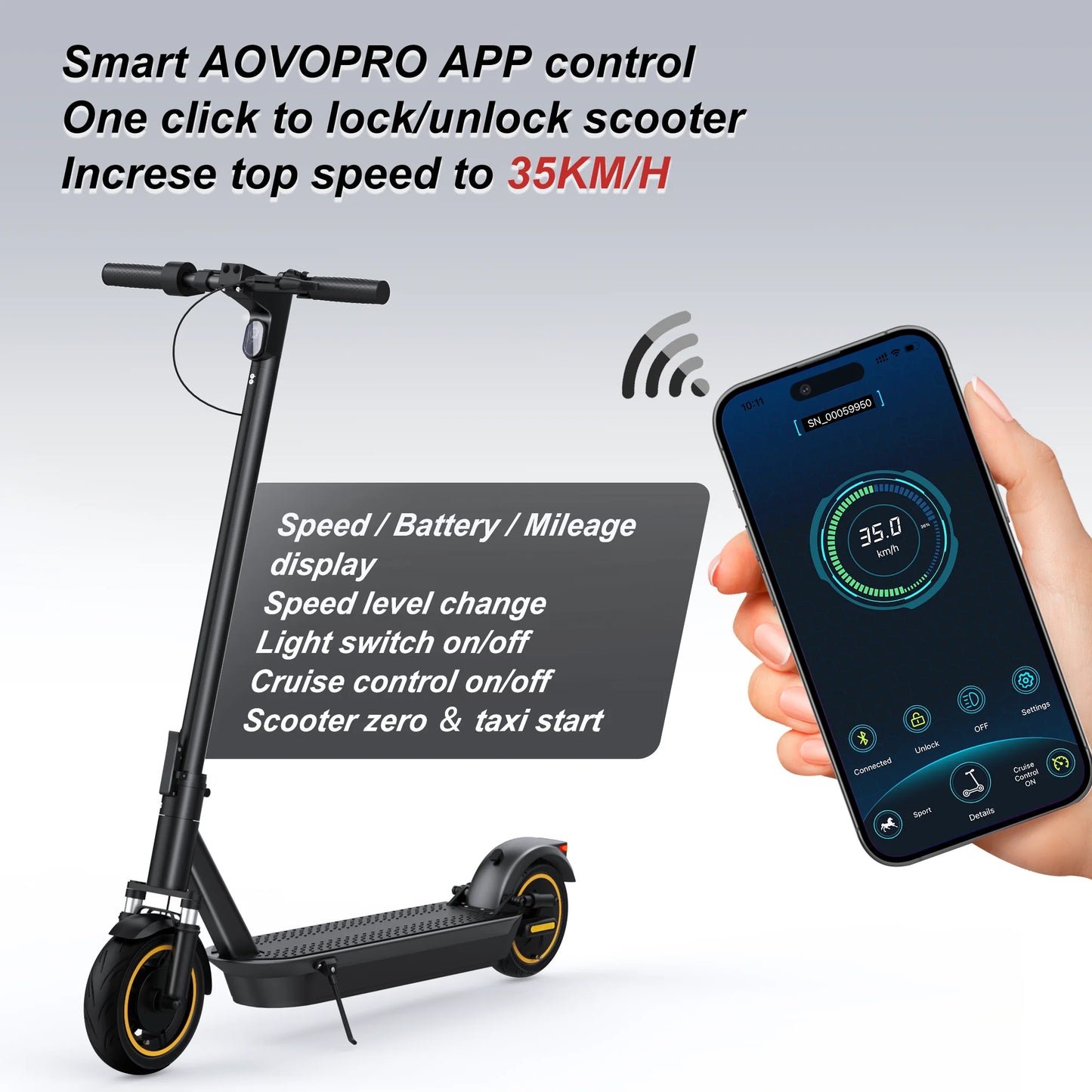 AOVOPRO ESMAX 500W Electric Scooter Folding Commuter