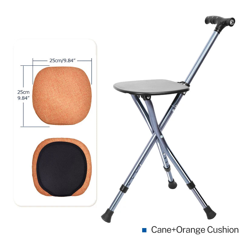 Lefeke Walking Cane With Chair For Elderly Mobility Aid