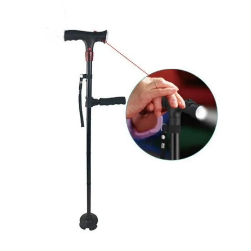 FujianChoice LED Alarm Folding Cane With Light And Handle