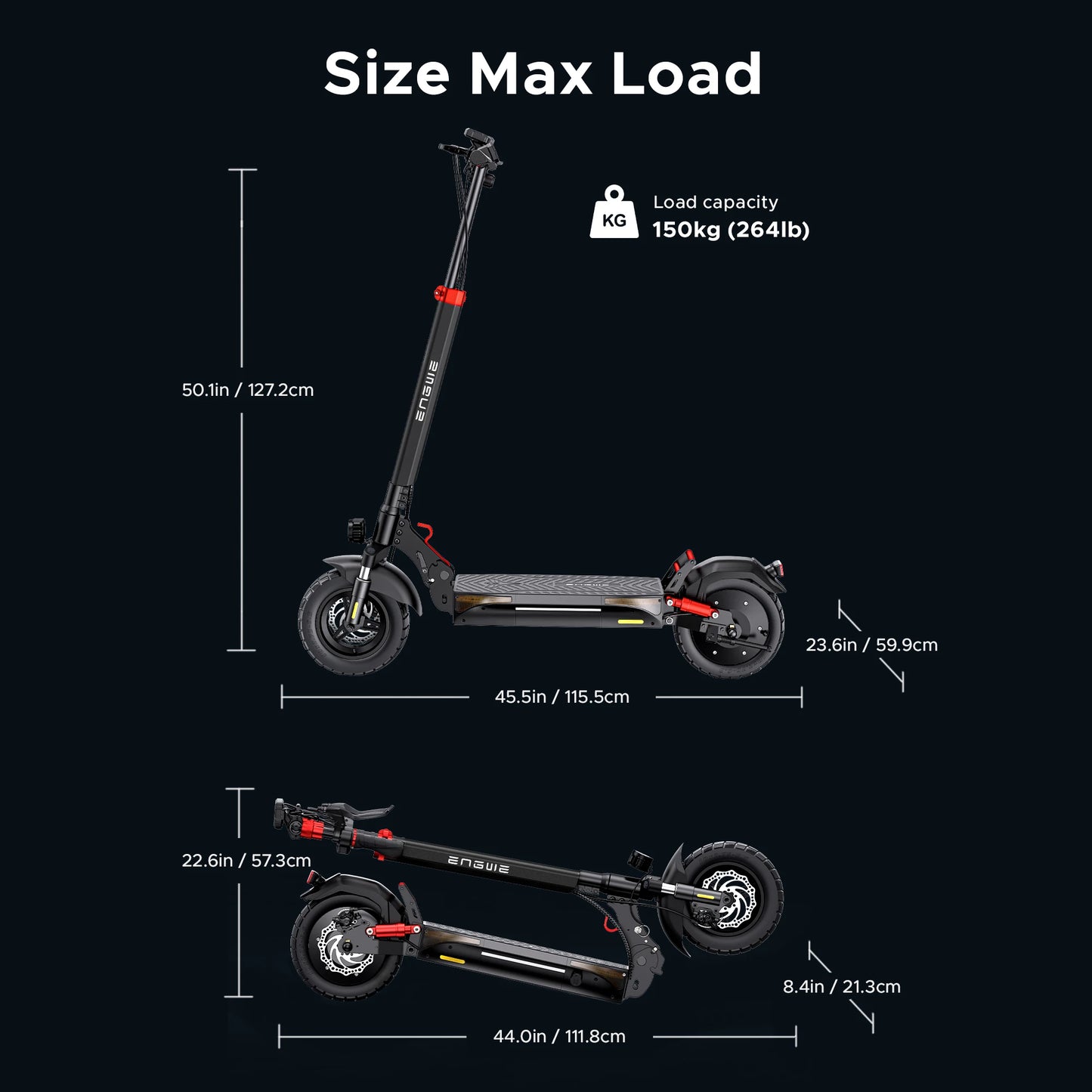 ENGWE 830W Peak Folding Electric Scooter Y600 All Terrain