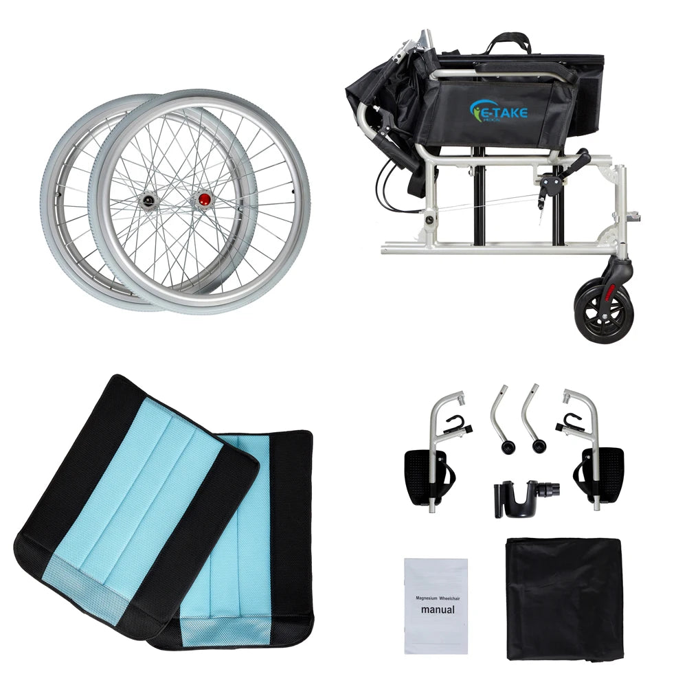 YUXINFolded Ultra Lightweight Magnesium Wheelchair
