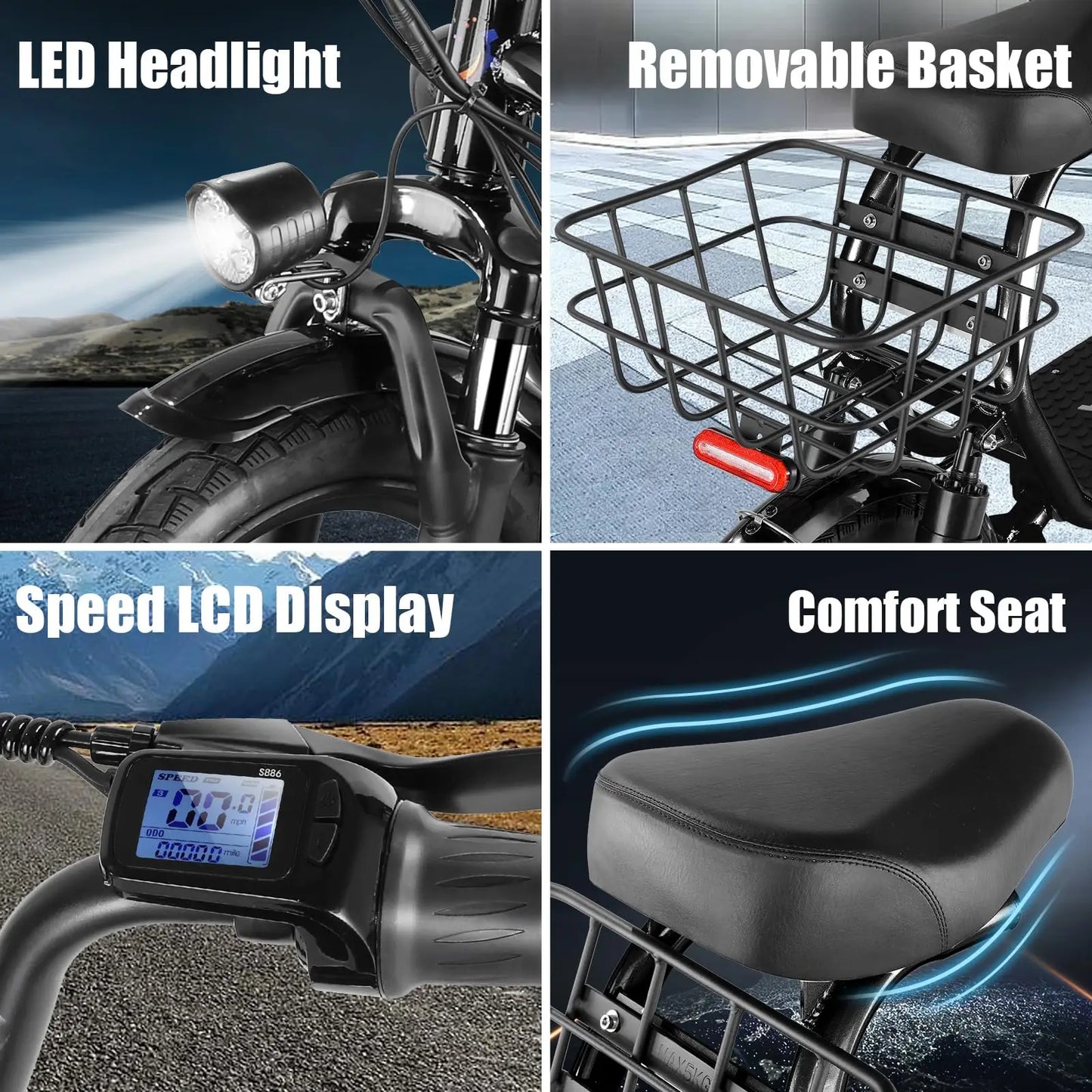 Caroma 750W Electric Scooter With Seat 500Wh Battery