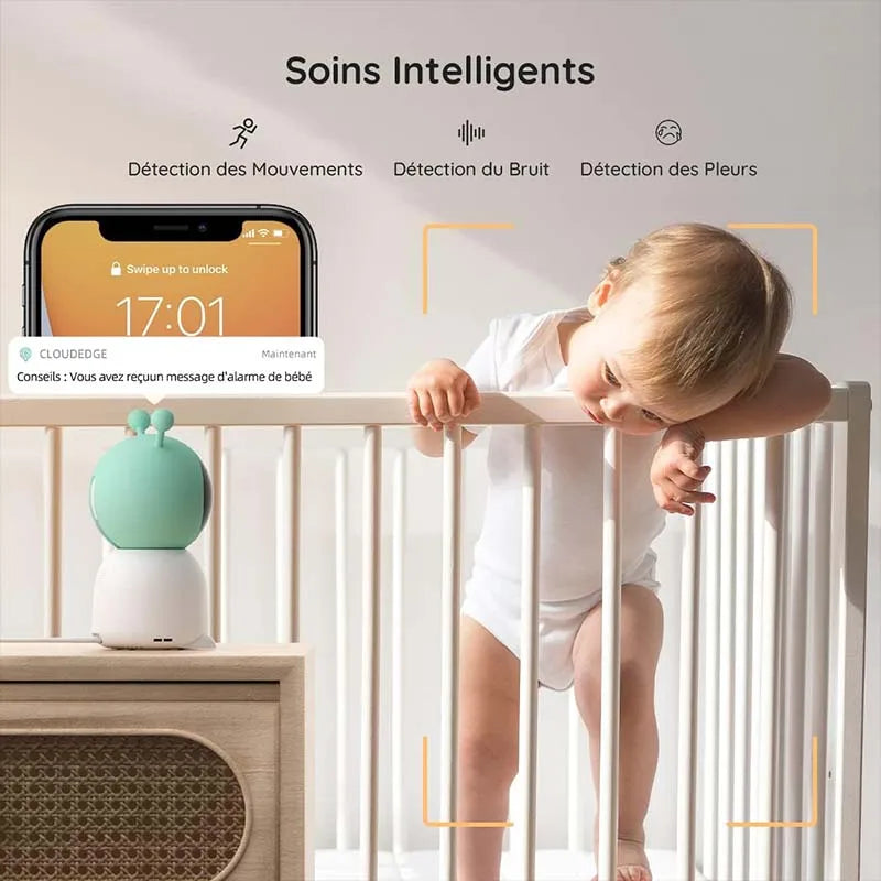 BOIFUN 2K Baby Monitor Camera With 360 Rotation And App