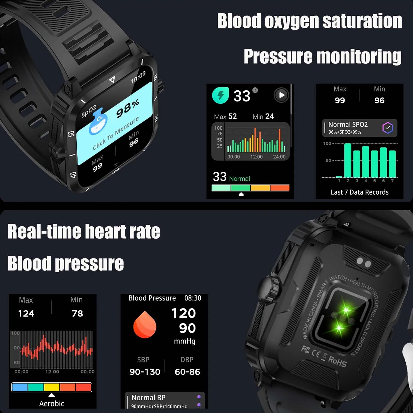 EIGIIS Smart Watch KT71 3ATM Waterproof Over 100 Sport Modes