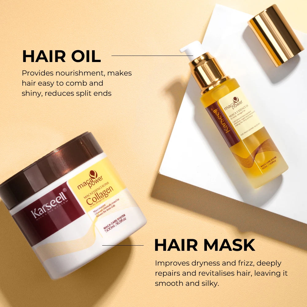 Karseell Collagen Hair Mask With Argan Oil Hair Serum Set