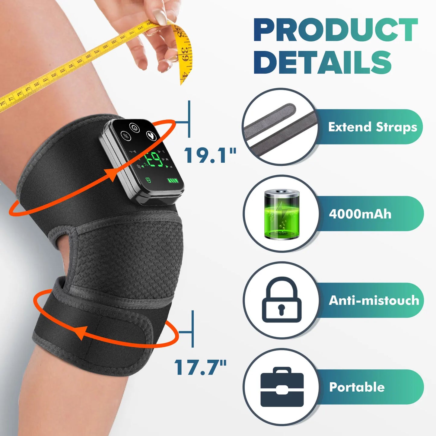 Hailicare Knee Heating Massager for Joint Relief and Hot Compress