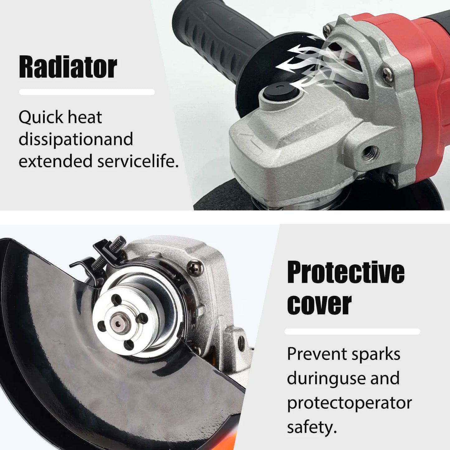 Cordless Angle Grinder for Milwaukee 18V Battery, 4-1/2 Inch, 8500RPM Brushless Electric Angle Grinder Tool