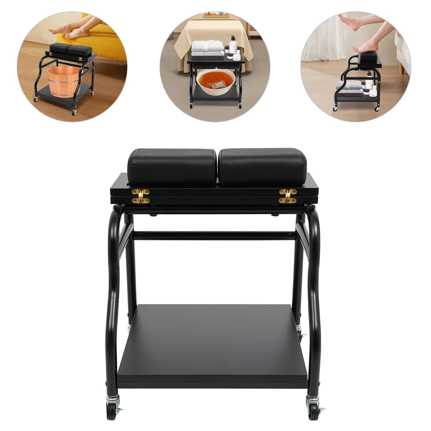 Bymaocar Iron Foot Bath Cart Portable Esthetician Trolley For Salons