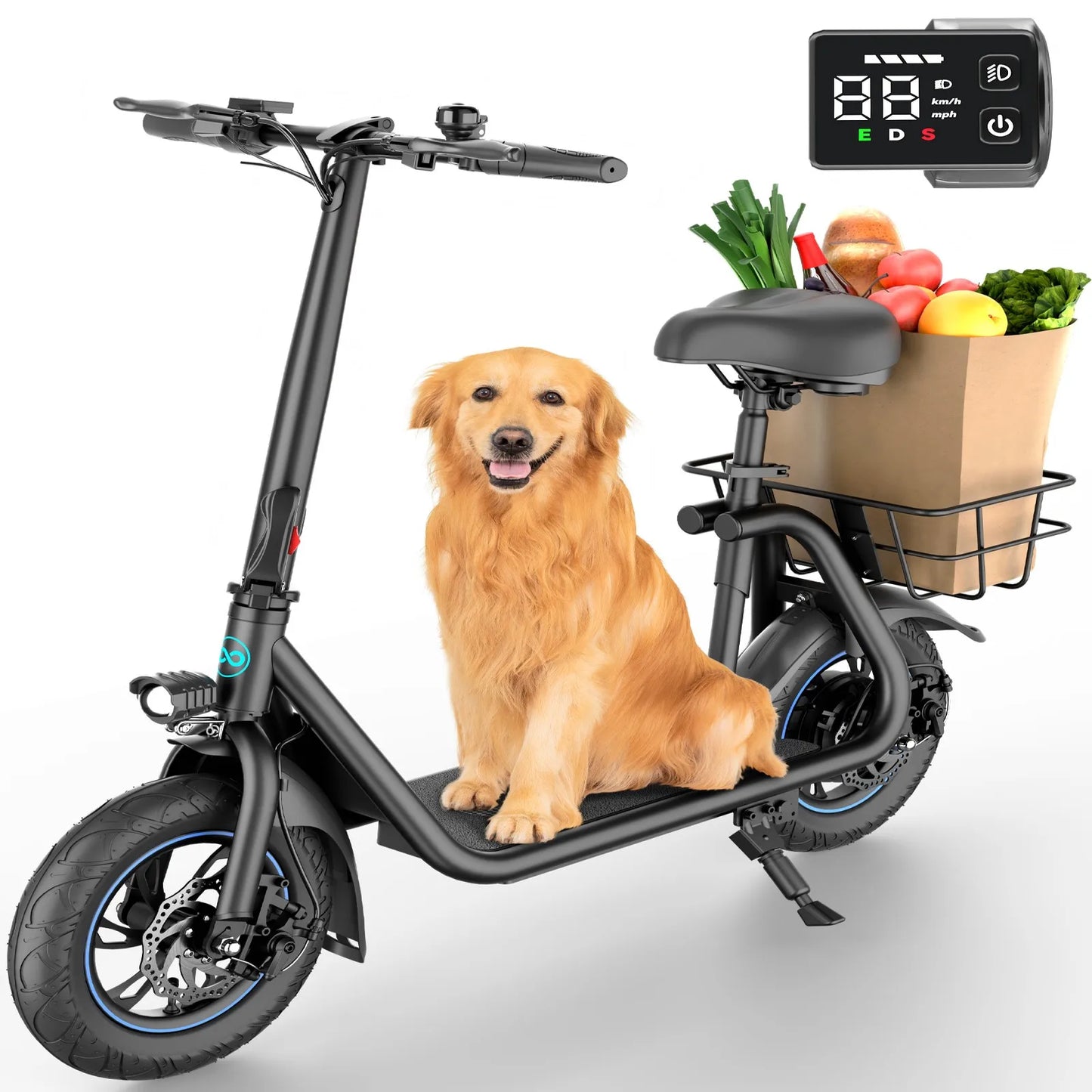 GYROOR Electric Scooter 450W LCD Display 22 Mile Range
