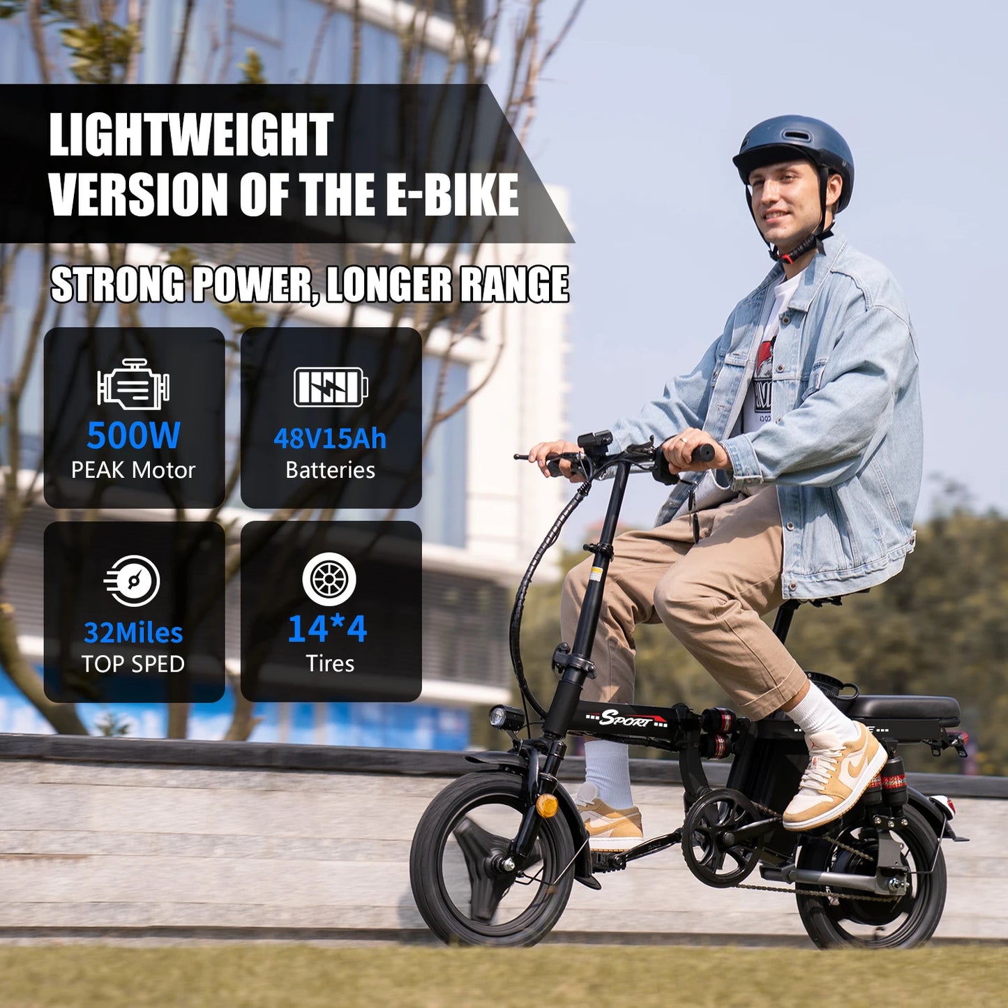 Folding Electric Bike 500W 25Mph 20 Mile Range For Adults