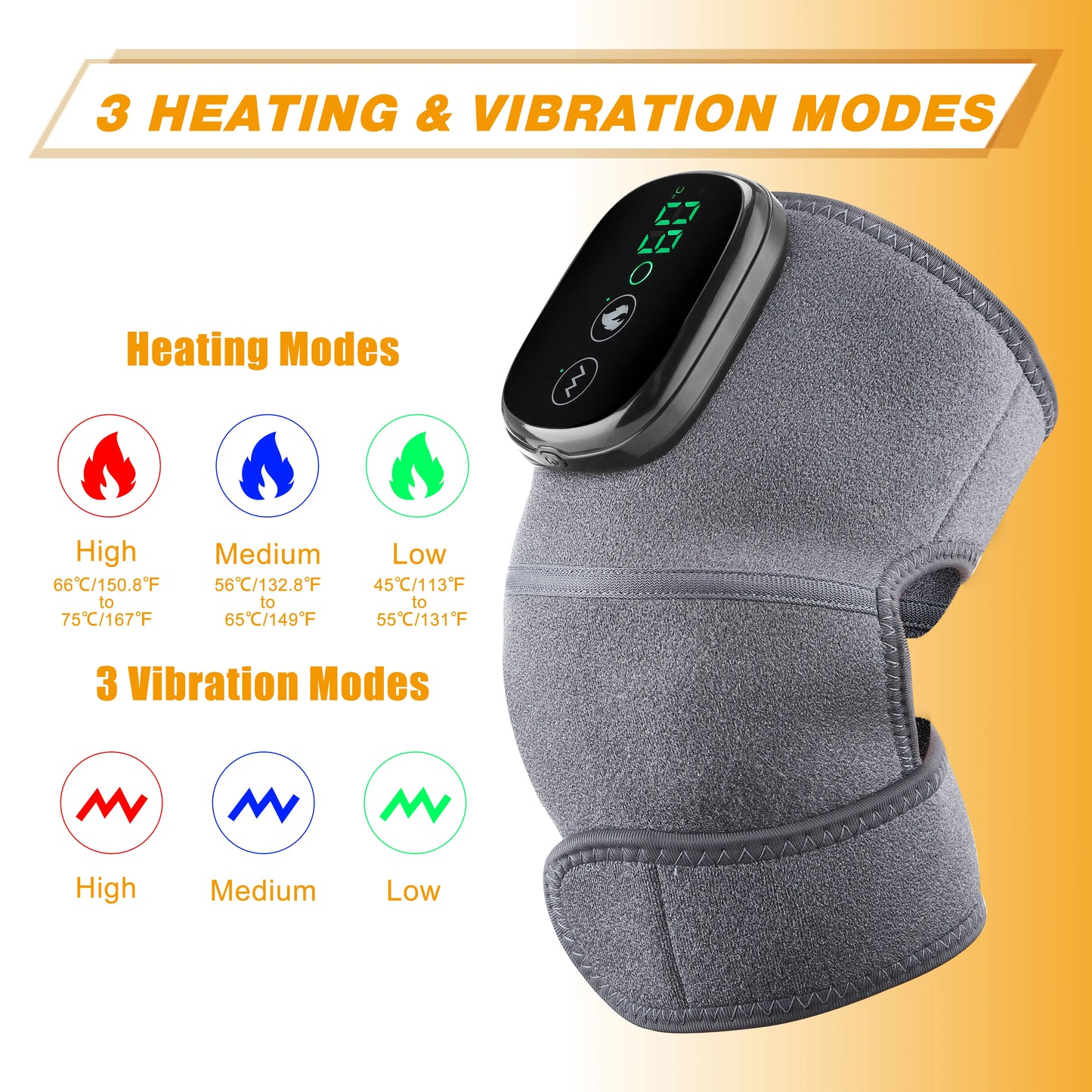 Hailicare 3 In 1 Electric Heating Massage Belt Knee Shoulder