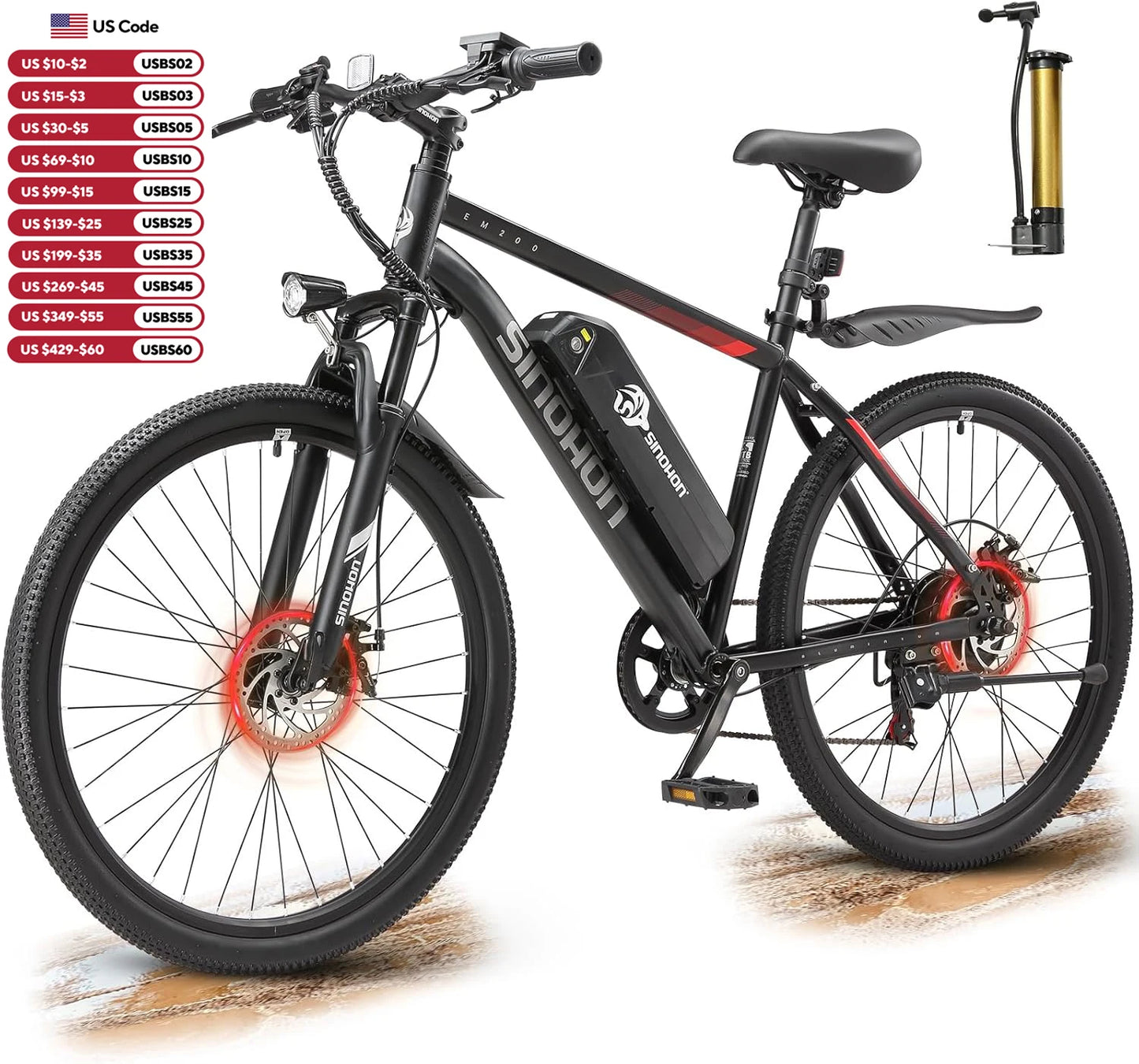 Max Speed EM200 Electric Bike 500W Brushless Motor