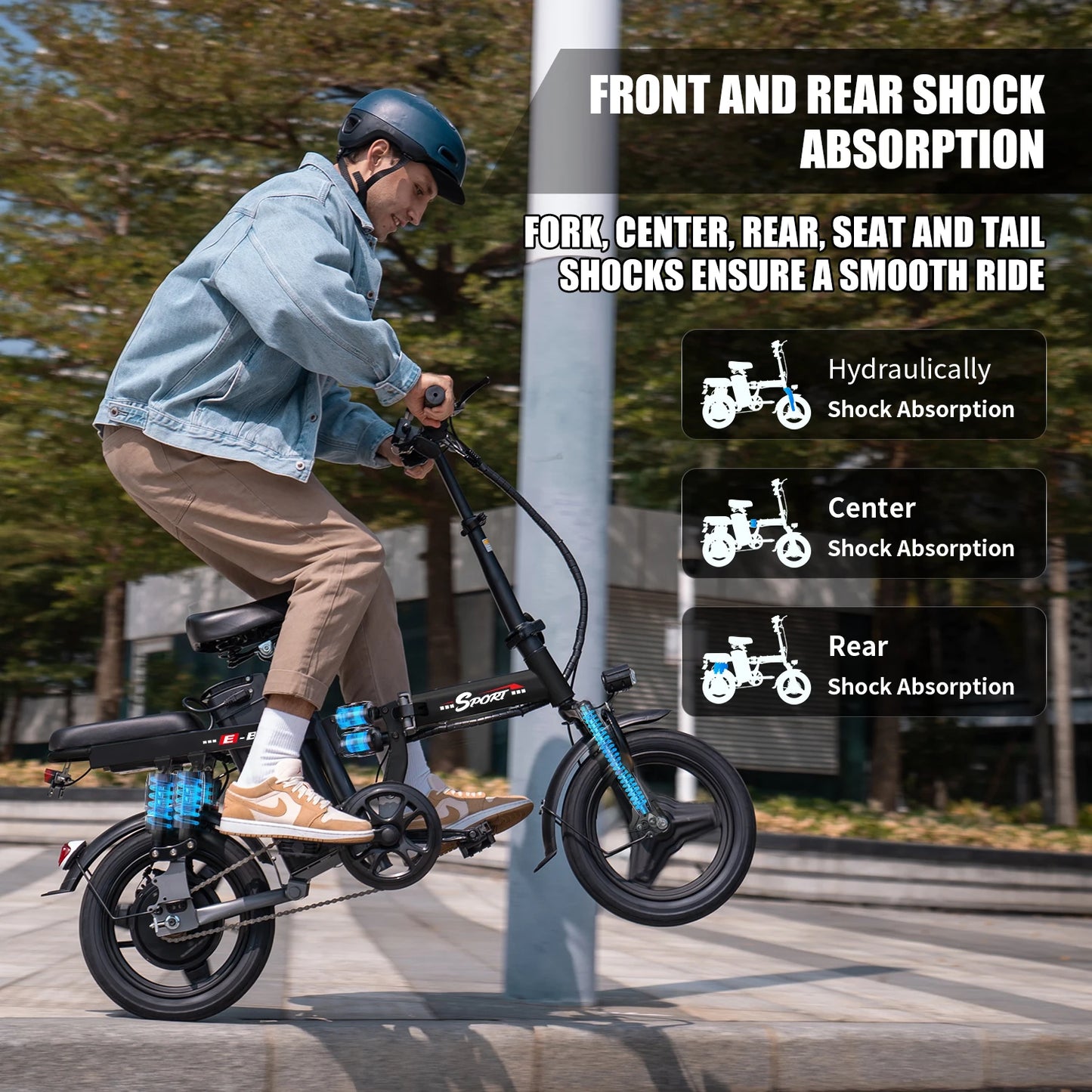 Folding Electric Bike 500W 25Mph 20 Mile Range For Adults