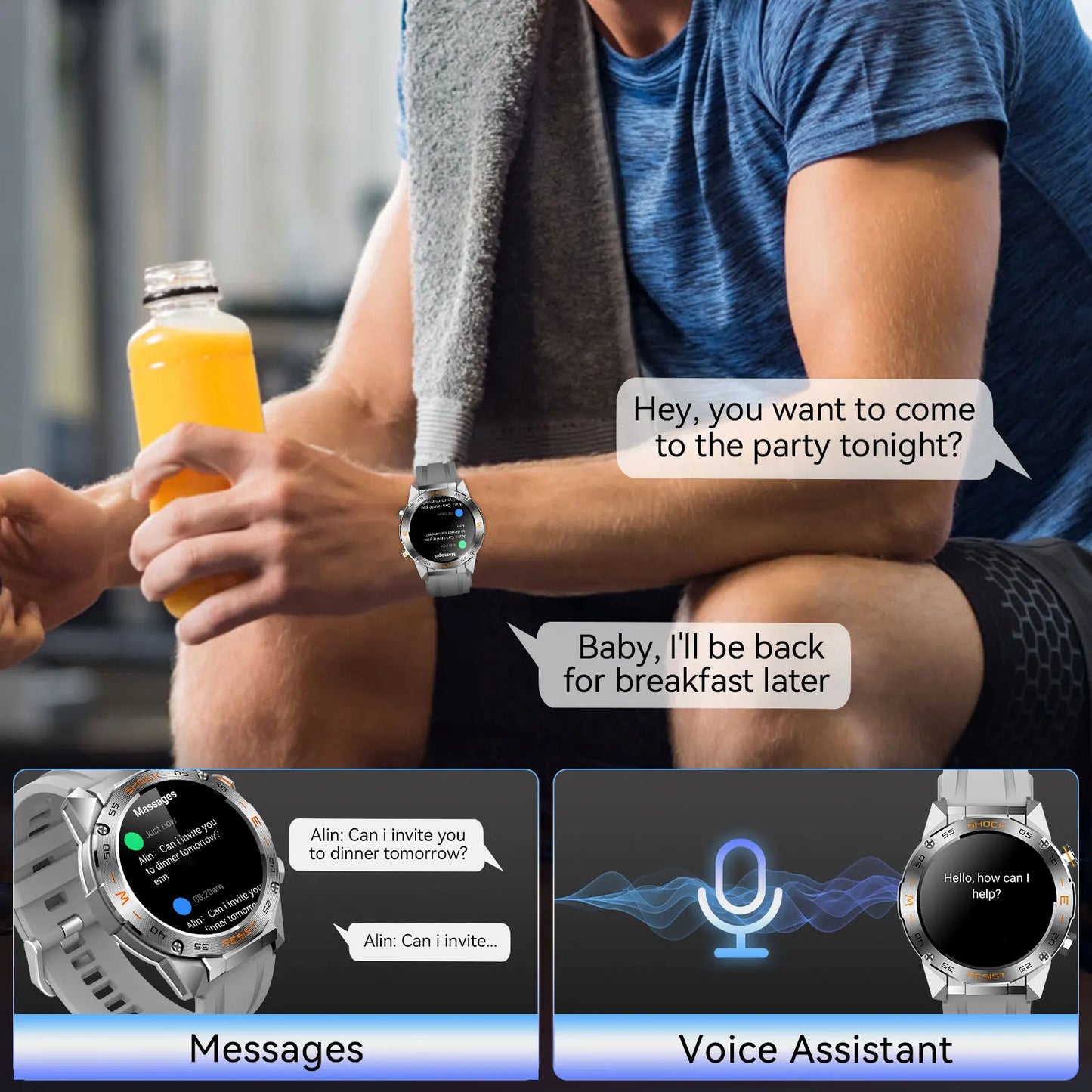 LaNikar Military Smartwatch For Men With Heart Rate SpO2