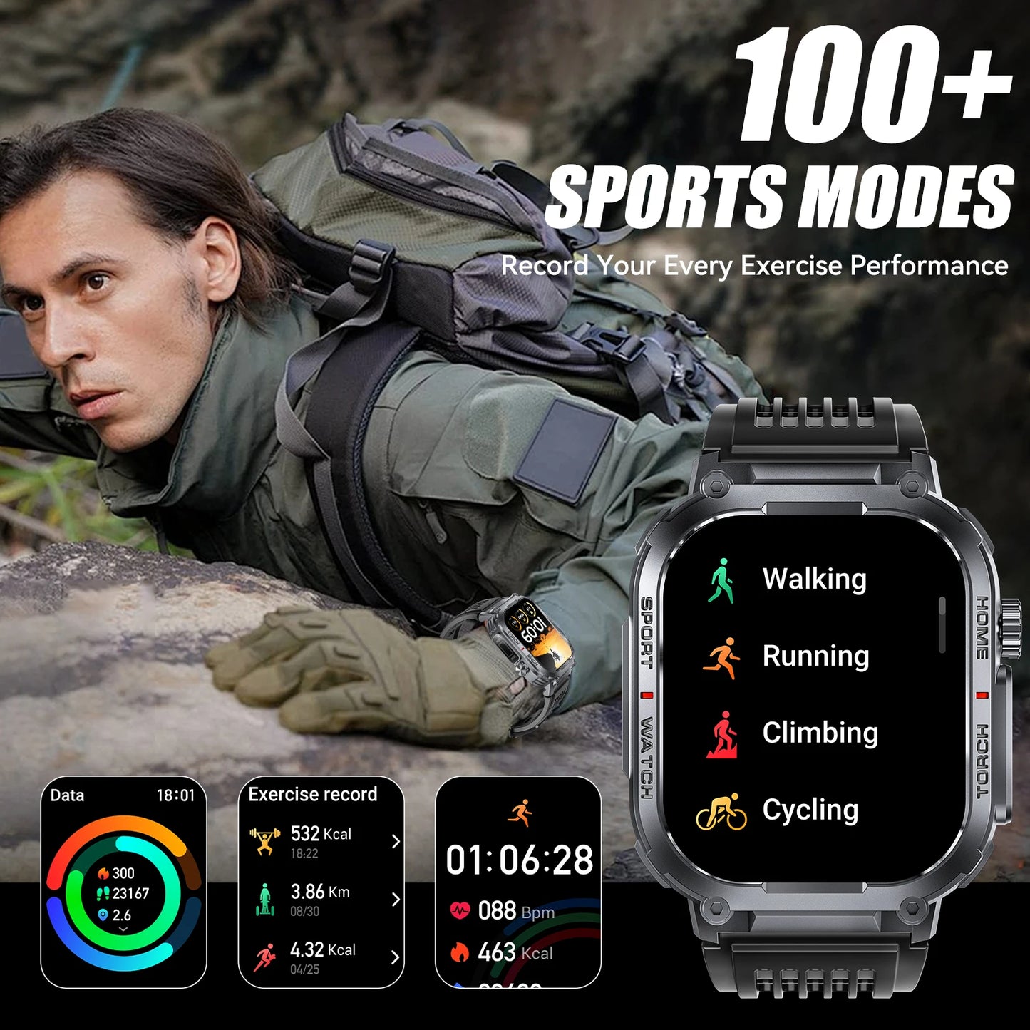 EIGIIS S320B Smart Watch Men 3ATM Waterproof