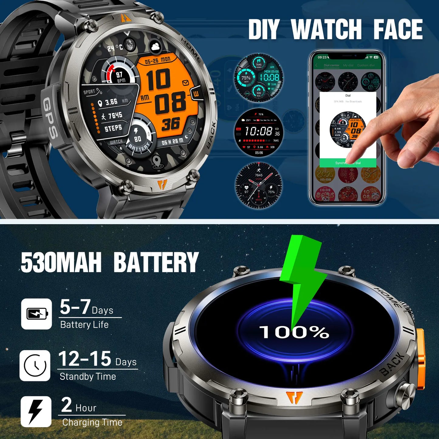 EIGIIS KE3 Smartwatch Bluetooth Call With Health Monitor Heart Rate