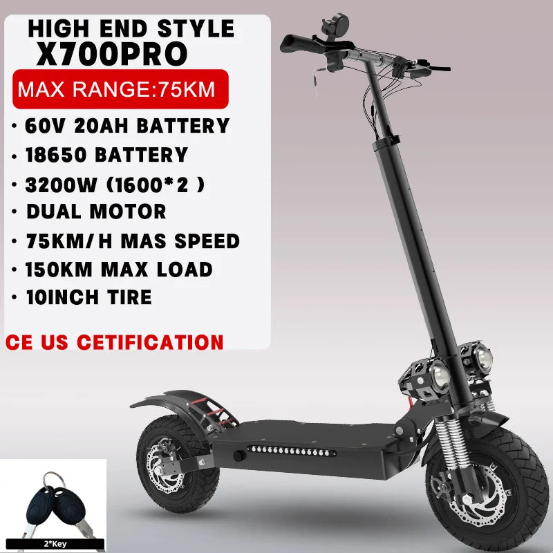 Jueshuai Outdoor Electric Scooter Dual Motor Folding With Removable Seat