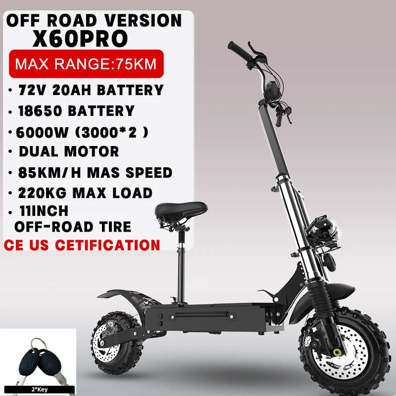 Jueshuai Outdoor Electric Scooter Dual Motor Folding With Removable Seat