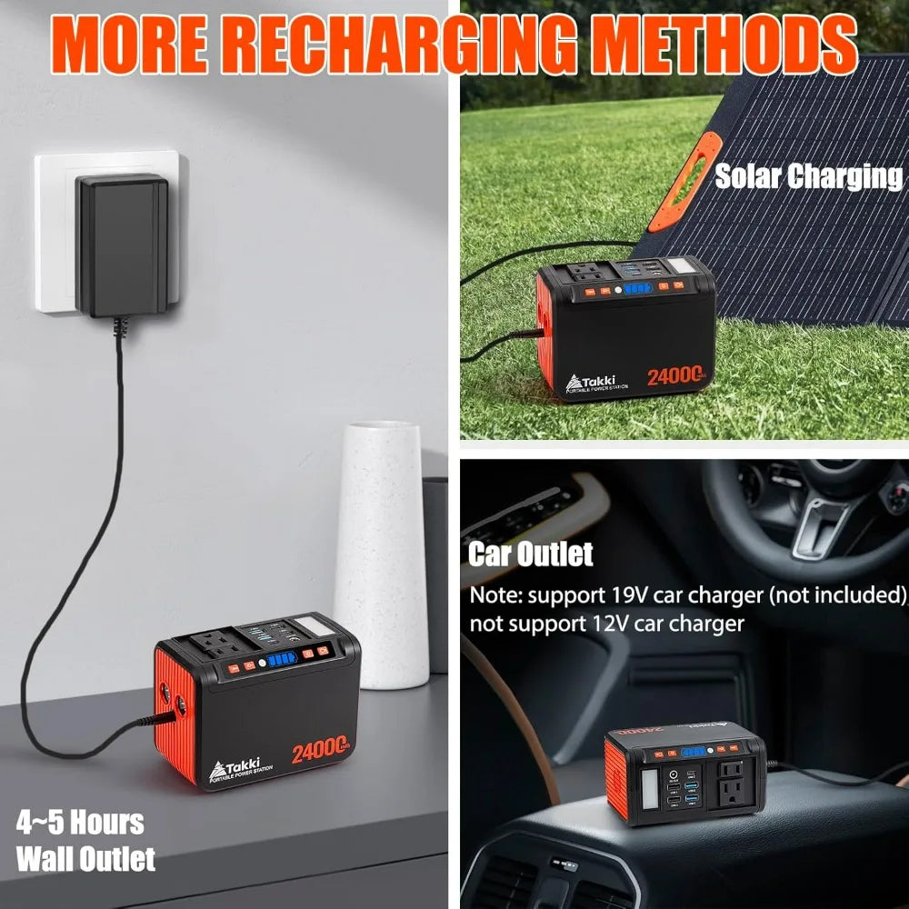 88.8Wh Portable Power Station with 110V AC Outlet, Solar Generator for Camping Emergency Home Backup