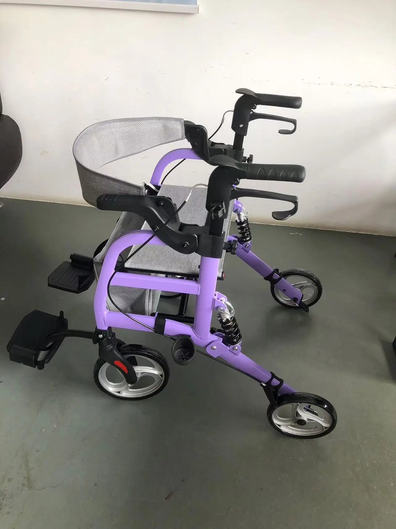 DIVOUS Foldable Aluminum Four Wheel Walker Rollator Seat