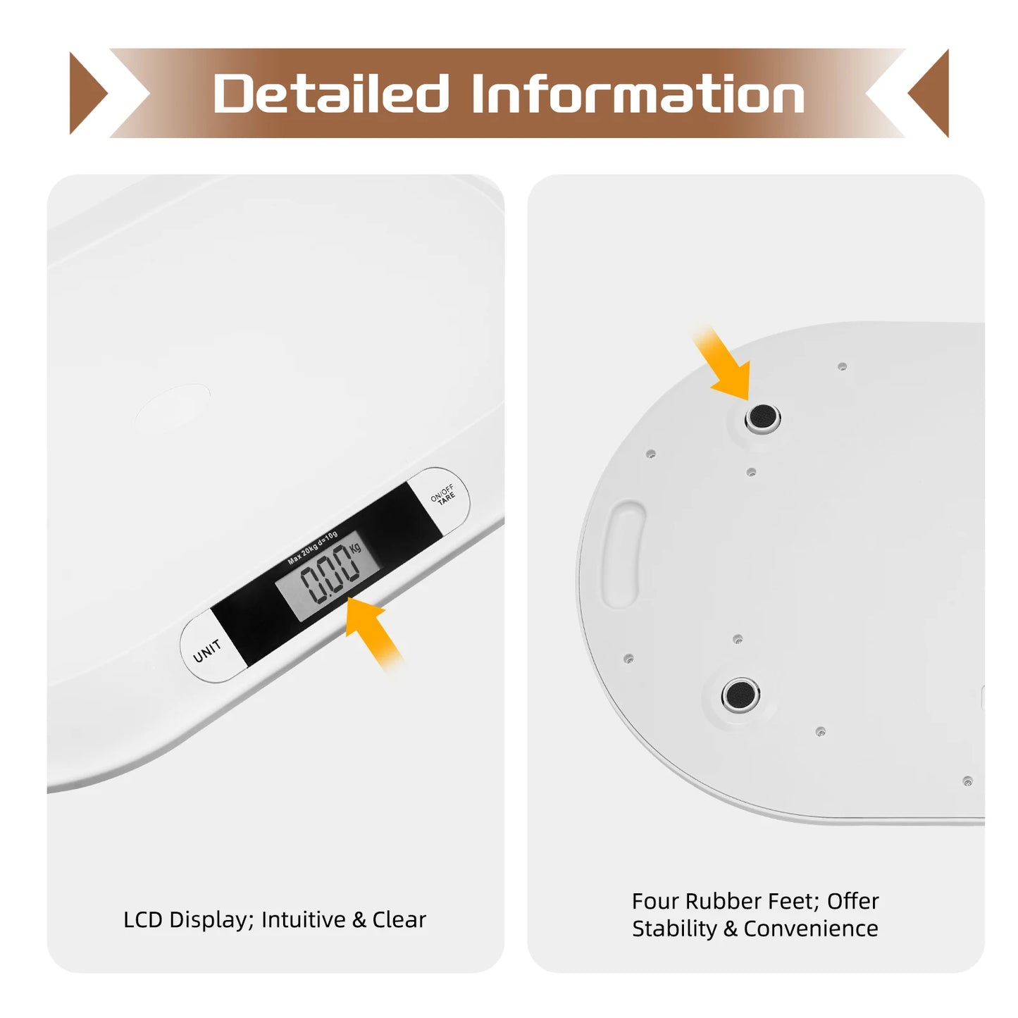 Digital Baby Scale – 44lb Capacity, High Precision Strain Gauge, Auto Shut-Off, Overload Indicator, Multi-Unit Display (kg/lb/st