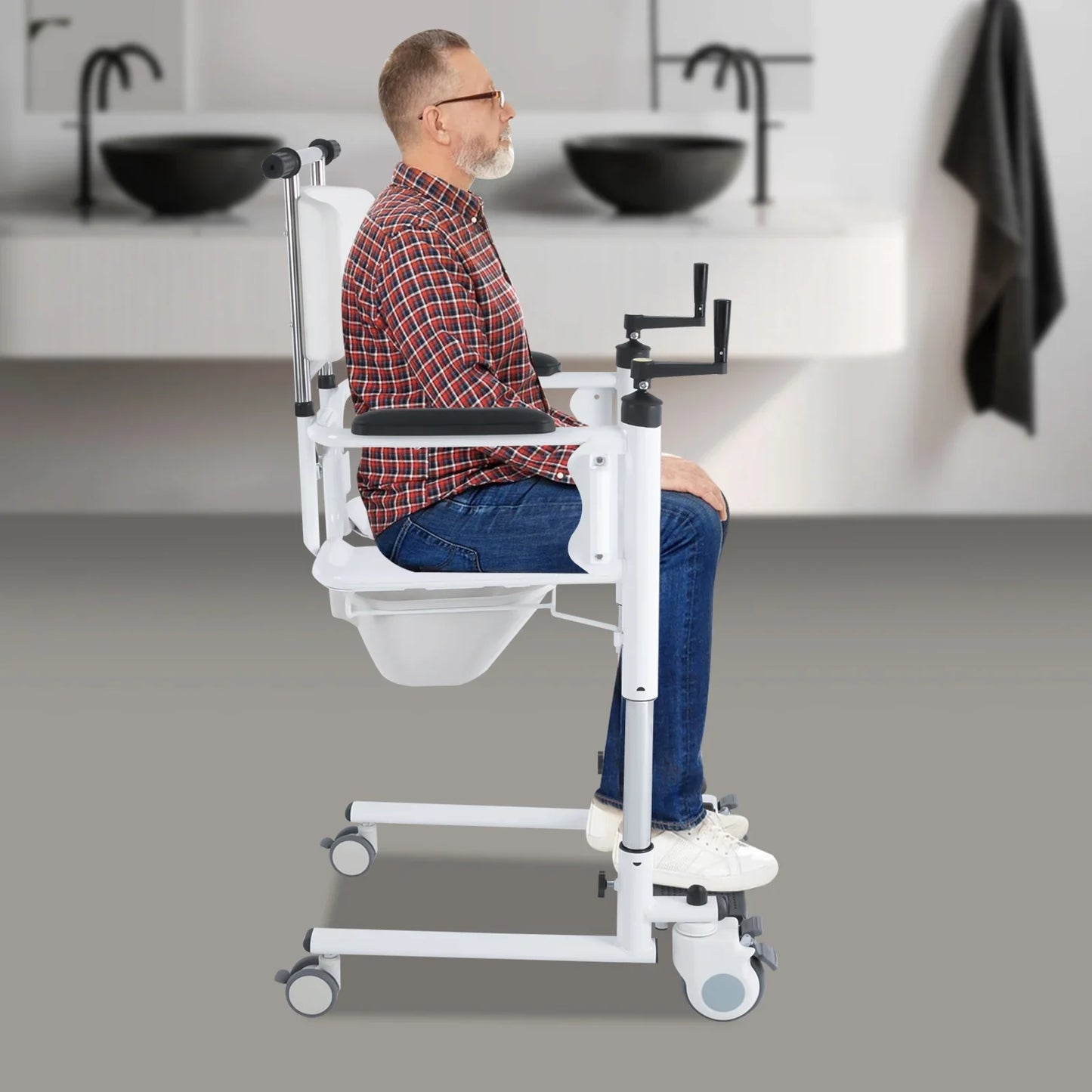 Bymaocar Lift Transfer Chair Heavy Duty Wheelchair Elderly