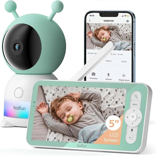 BOIFUN 2K Baby Monitor Camera With 360 Rotation And App
