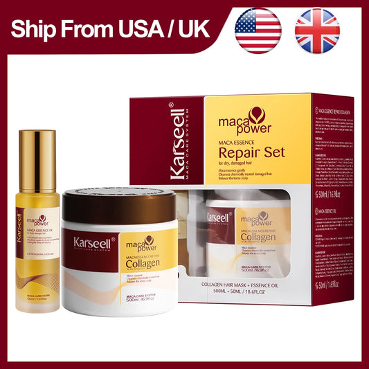 Karseell Collagen Hair Mask With Argan Oil Hair Serum Set