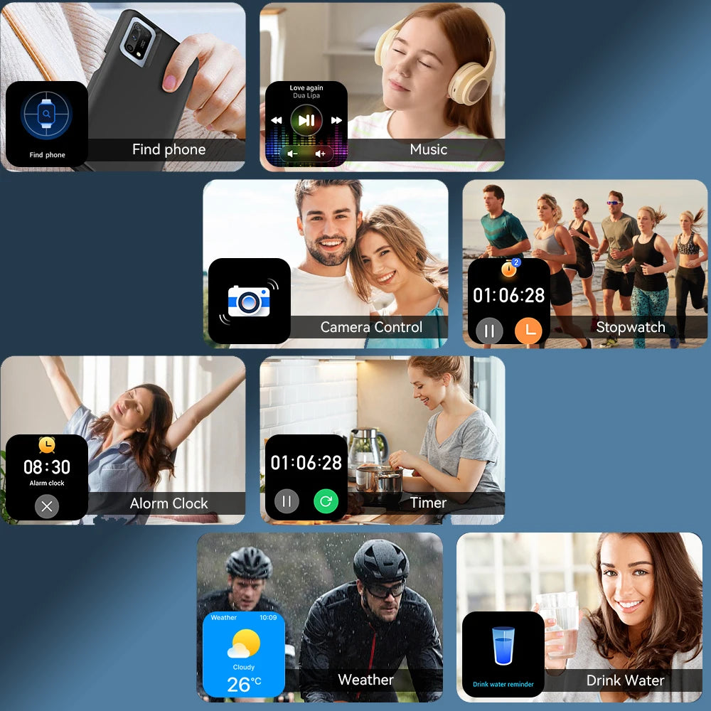 SENBONO Smart Watch IP68 Waterproof Fitness Tracker 1000mAh