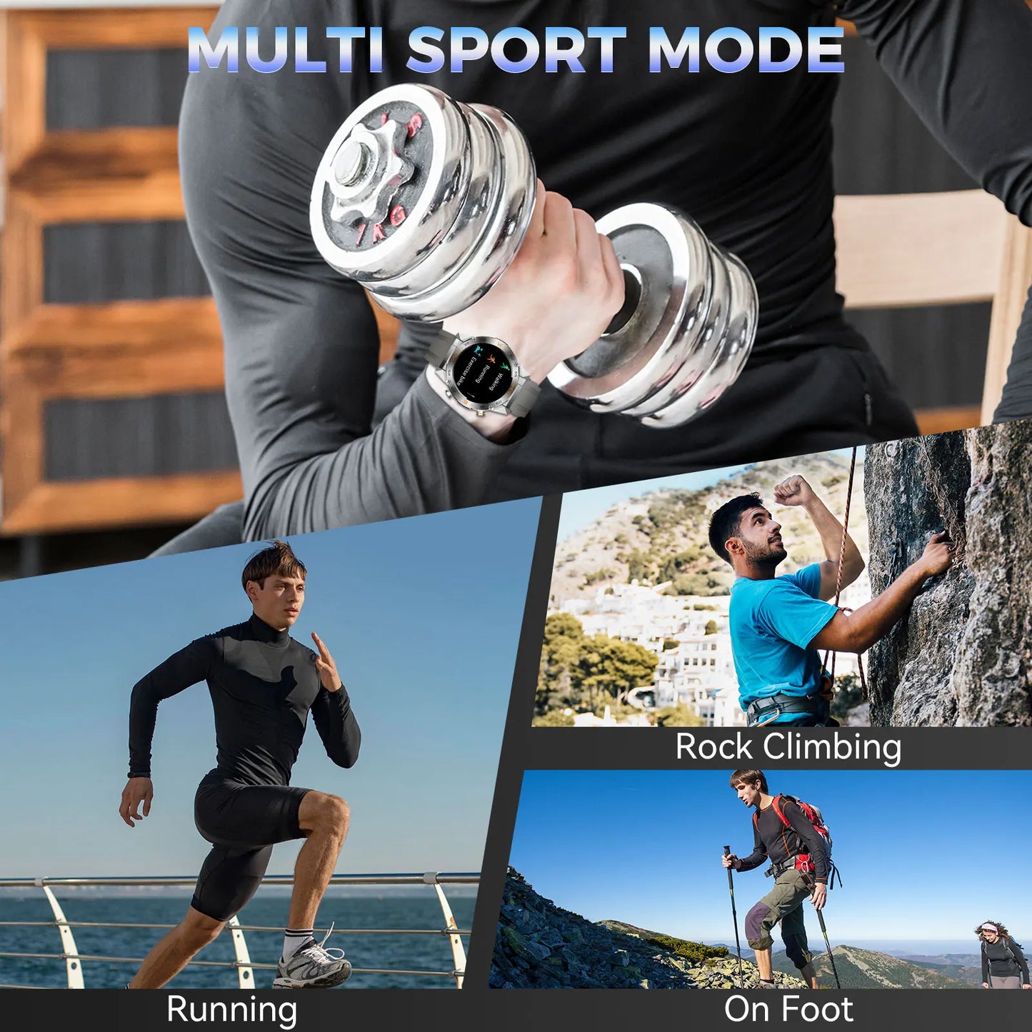 LaNikar Military Smartwatch For Men With Heart Rate SpO2