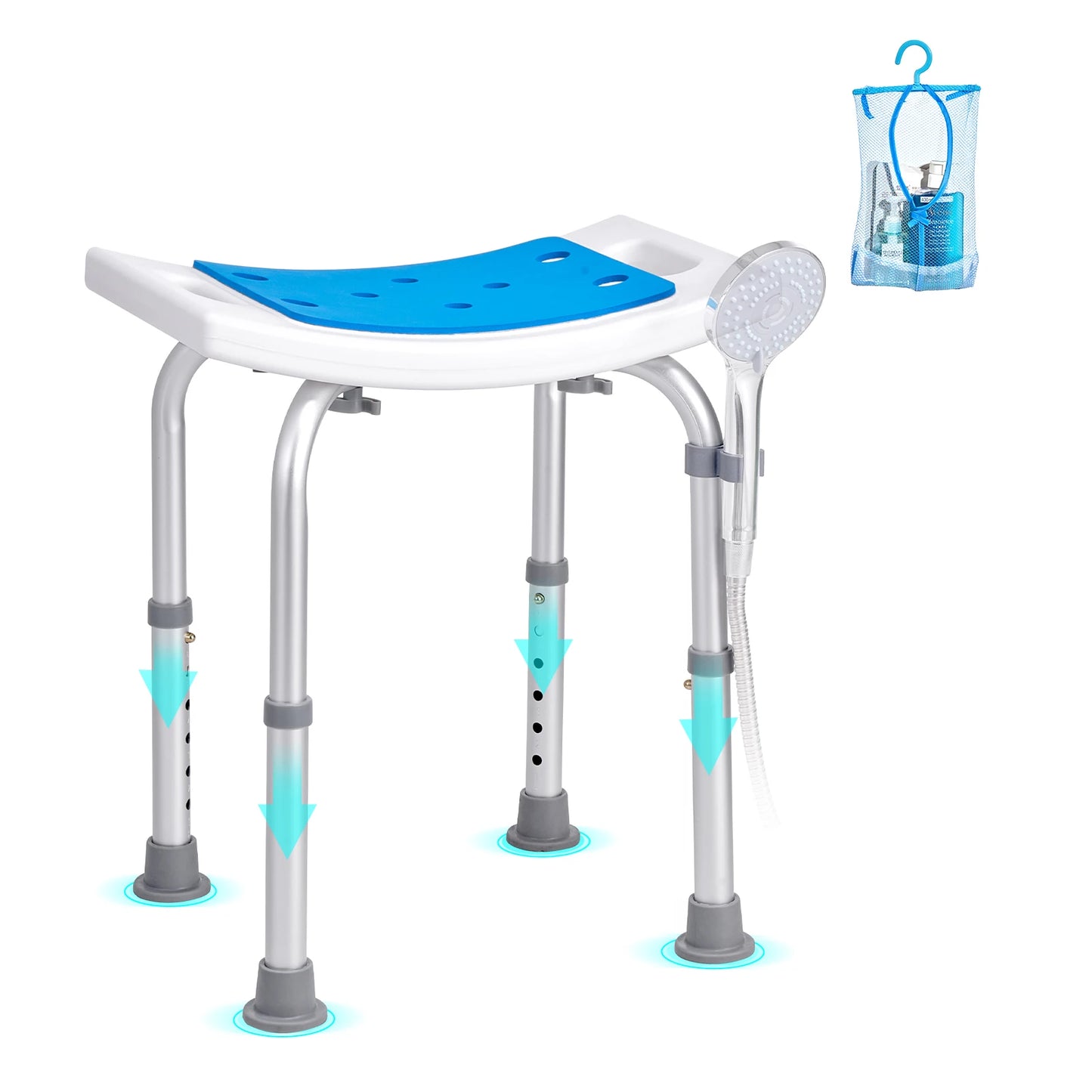 Hign-concerned Adjustable Shower Chair with Handles