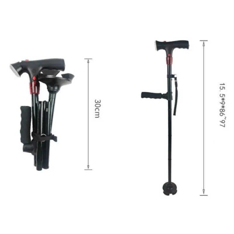 FujianChoice LED Alarm Folding Cane With Light And Handle