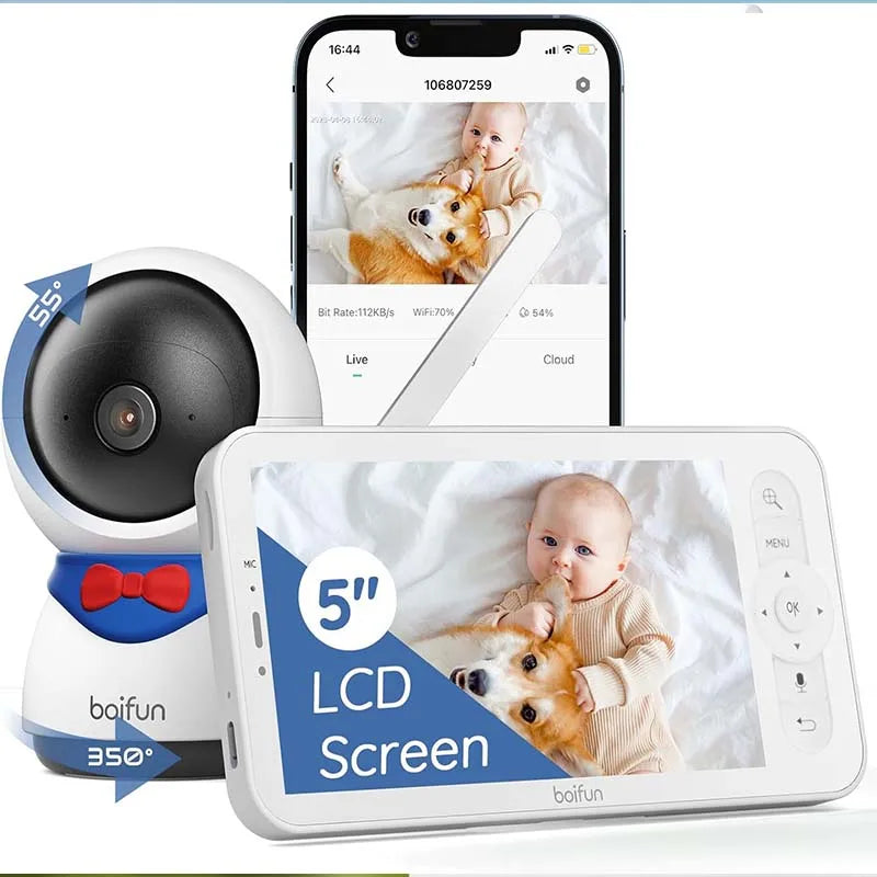 BOIFUN 1080P Baby Monitor Camera With PTZ Tracking