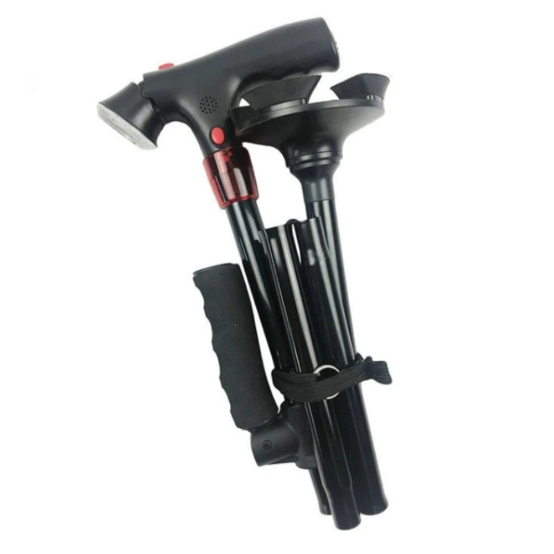 FujianChoice LED Alarm Folding Cane With Light And Handle
