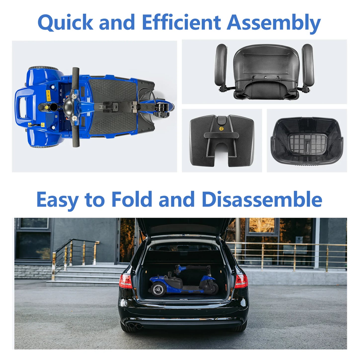 Hign-concerned 3 Wheel Mobility Scooter Lighting Brakes