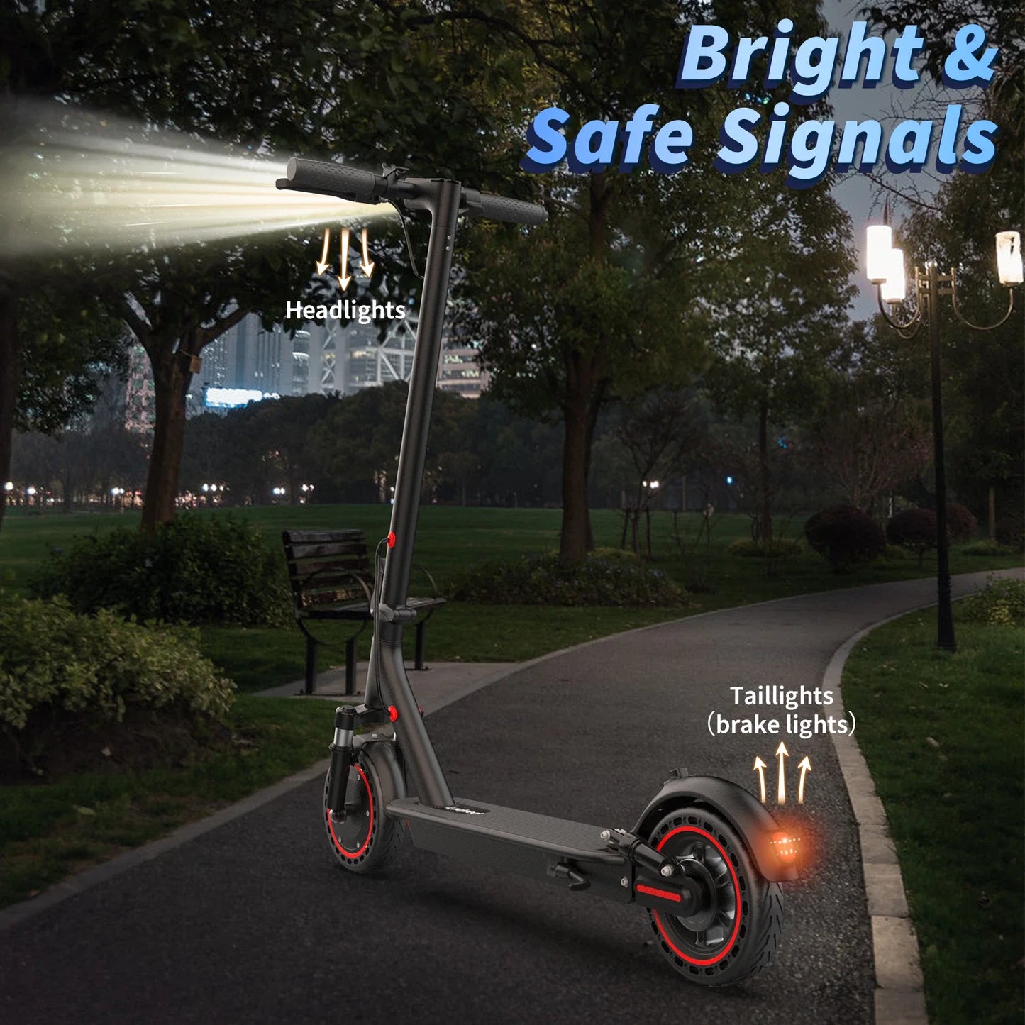 AOVOPRO AP07 Electric Scooter 10.5Ah 19mph APP Smart Control Scooter 8.5inch 16miles Max Range Double shock absorption for Adult